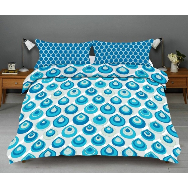 100 % Cotton Rich Printed Double Size Bedsheets Set - 104 TC - Image 7