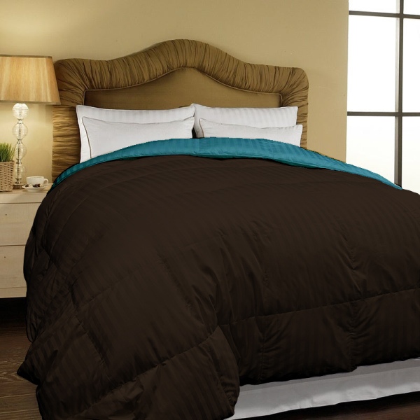 100% Microfiber Stripes Double Bed Size Reversible Comforter - 150 GSM - Image 8