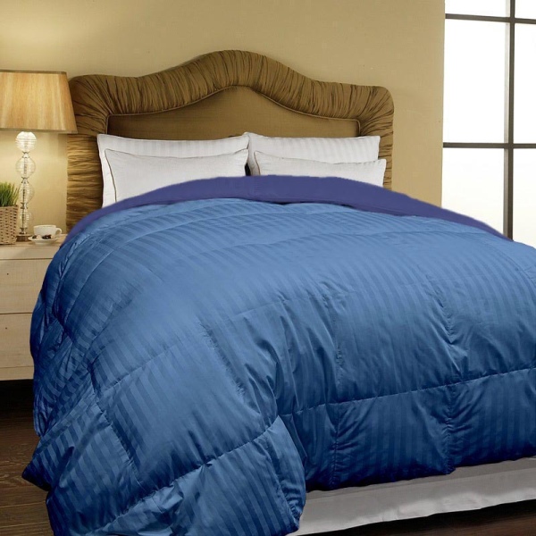 100% Microfiber Stripes Double Bed Size Reversible Comforter - 150 GSM - Image 5