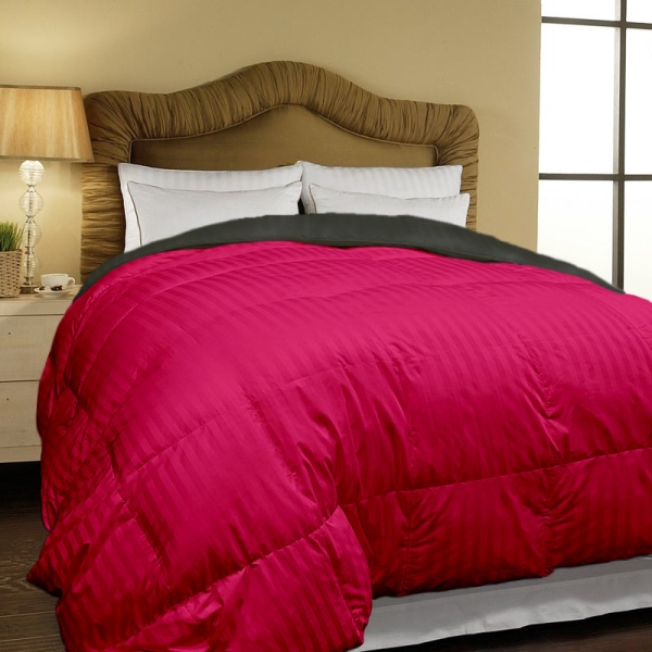 100% Microfiber Stripes Double Bed Size Reversible Comforter - 150 GSM - Image 4