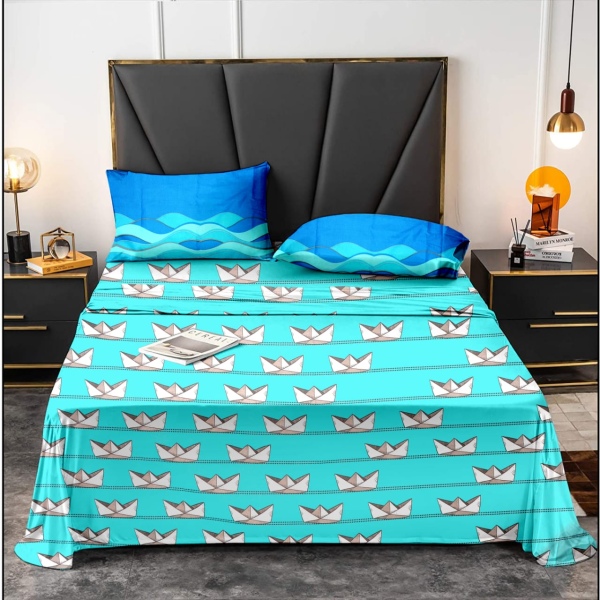 100 % Cotton Rich Printed Double Size Bedsheets Set - 144 TC - Image 2