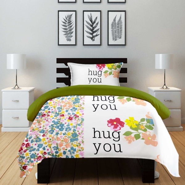 100 % Cotton Printed Single Size Bedsheet Set - 144 TC - Image 4